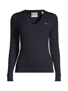 GANT - Palmikkoneule V-pääntiellä - 433 EVENING BLUE GANT - Palmikkoneule V-pääntiellä - 433 EVENING BLUE | Stockmann