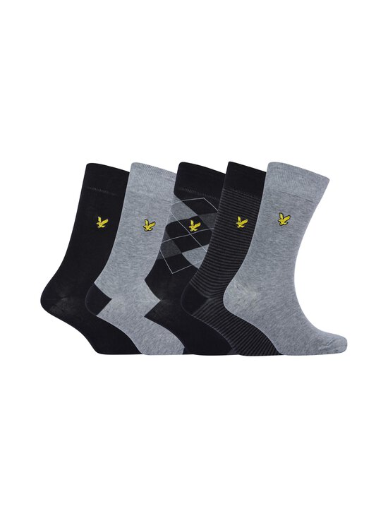 Lyle & Scott - Mixed Dress -sukat 5-pack - 5467 GREY MARL-ARGYLE-BLACK-STRIPE-GREY MARL | Stockmann - photo 1