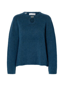 Selected - Slflulu Brushed Keyhole džemperis - MIDNIGHT DETAIL:MELANGE | Stockmann