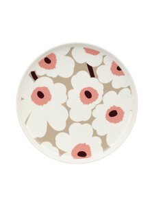 Marimekko - Unikko-lautanen 25 cm - WHITE, CLAY, POWDER, DARK WINE | Stockmann