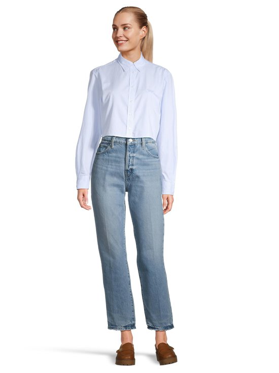 Tommy Jeans - Crop Stripe poplīna krekls - 0BC LIGHT POWDERY BLUE / STRIPE | Stockmann - photo 2