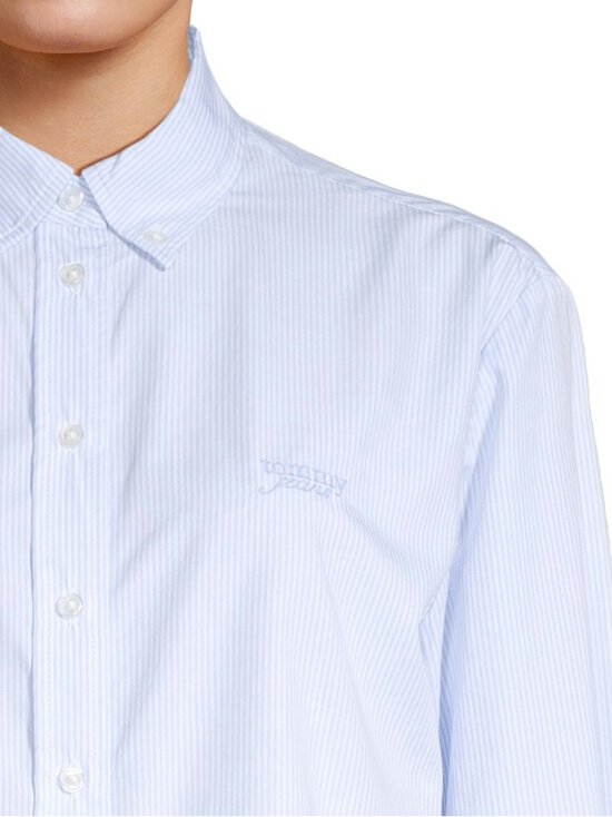 Tommy Jeans - Crop Stripe poplīna krekls - 0BC LIGHT POWDERY BLUE / STRIPE | Stockmann - photo 4