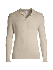 Sunspel - Cotton Silk Rib Polo -neule - BROWN | Stockmann
