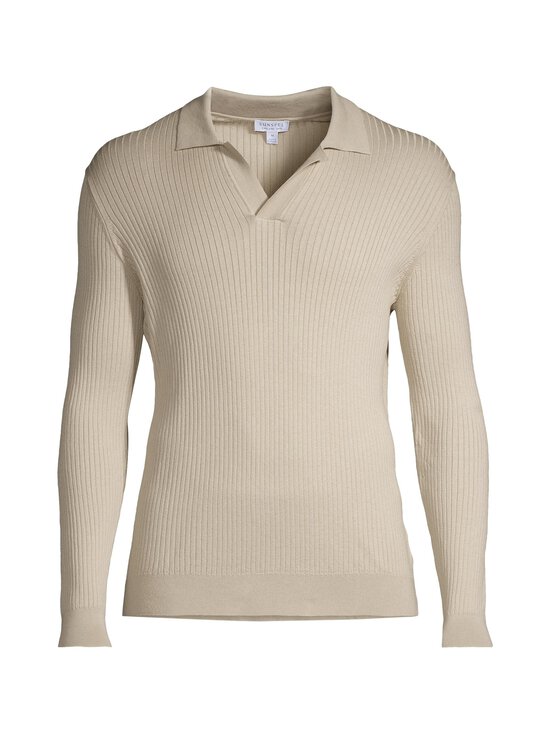 Sunspel - Cotton Silk Rib Polo -neule - BROWN | Stockmann - photo 1