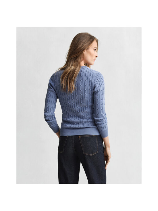 GANT - Stretch Cotton V-Neck -palmikkoneule - 430 FADED DENIM | Stockmann - photo 3