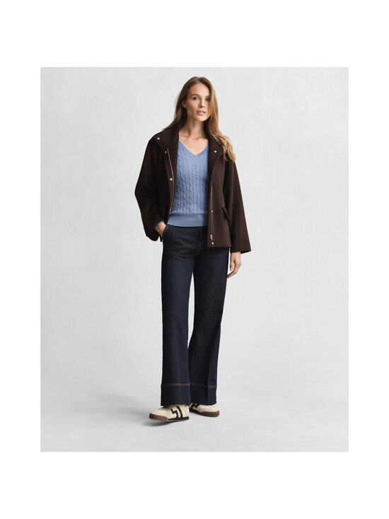 GANT - Stretch Cotton V-Neck -palmikkoneule - 430 FADED DENIM | Stockmann - photo 5