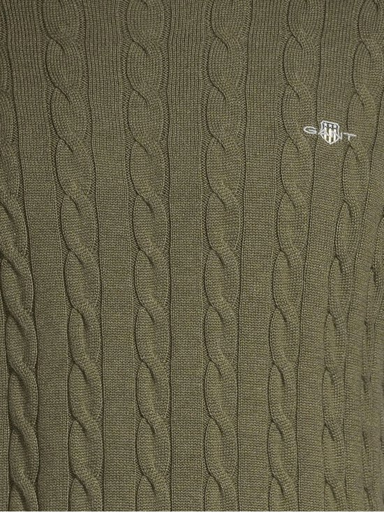 GANT - Palmikkoes kampsun Classic Cotton - 384 KHAKI GREEN MEL | Stockmann - photo 4