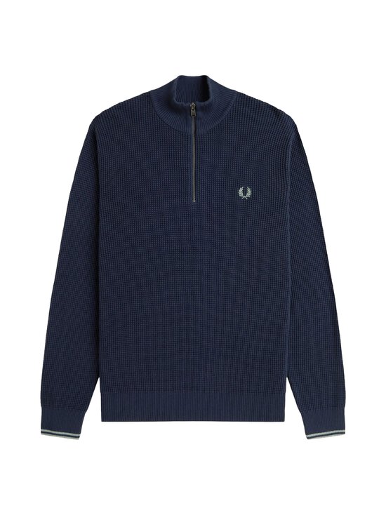Fred Perry - Waffle Stitch Half Zip -neulepaita - 738 DARK AIRFORCE | Stockmann - photo 1