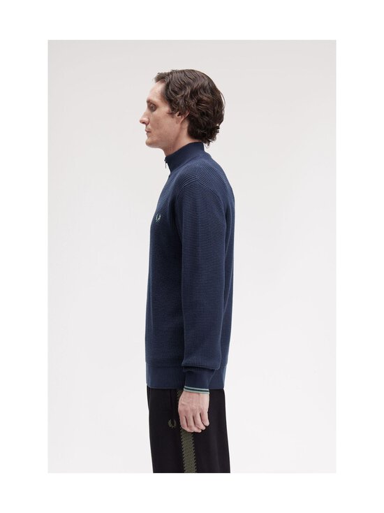 Fred Perry - Waffle Stitch Half Zip -neulepaita - 738 DARK AIRFORCE | Stockmann - photo 4
