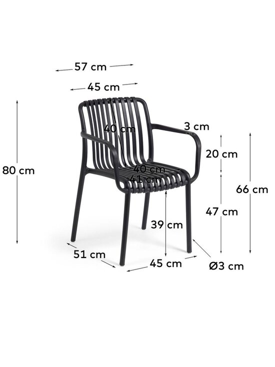 Kave Home - Isabellini-tuoli musta muovi - BLACK | Stockmann - photo 8