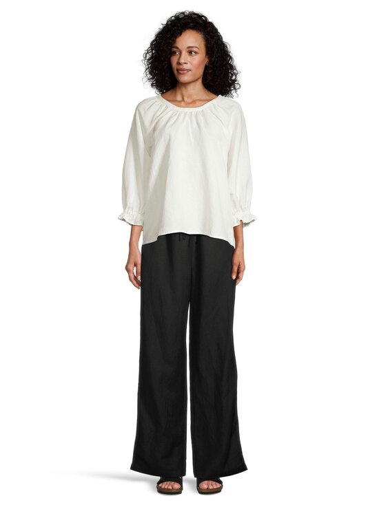 NOOM - Amelie Wide Leg -pellavasekoitehousut - BLACK | Stockmann - photo 3