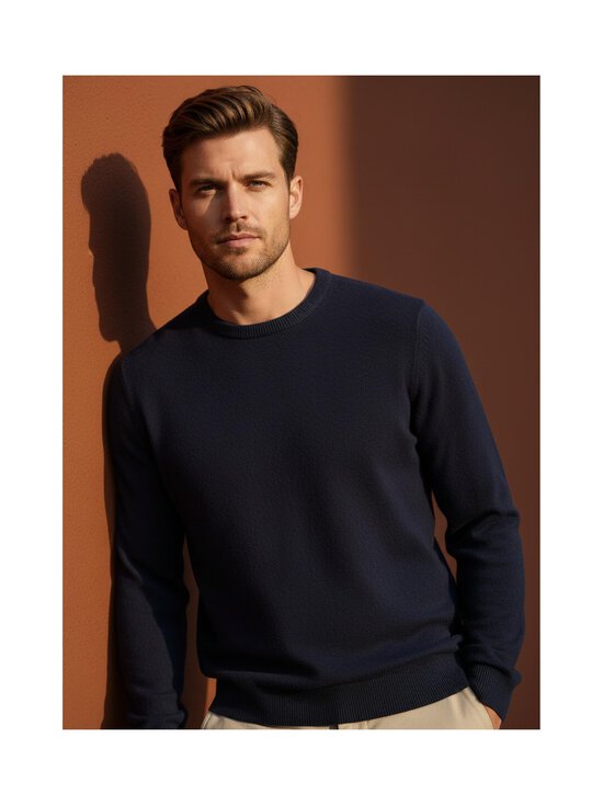 Jack & Jones - JjePerfect Crew Neck -villaneule - MARITIME BLUE DETAIL:MELANGE | Stockmann - photo 2