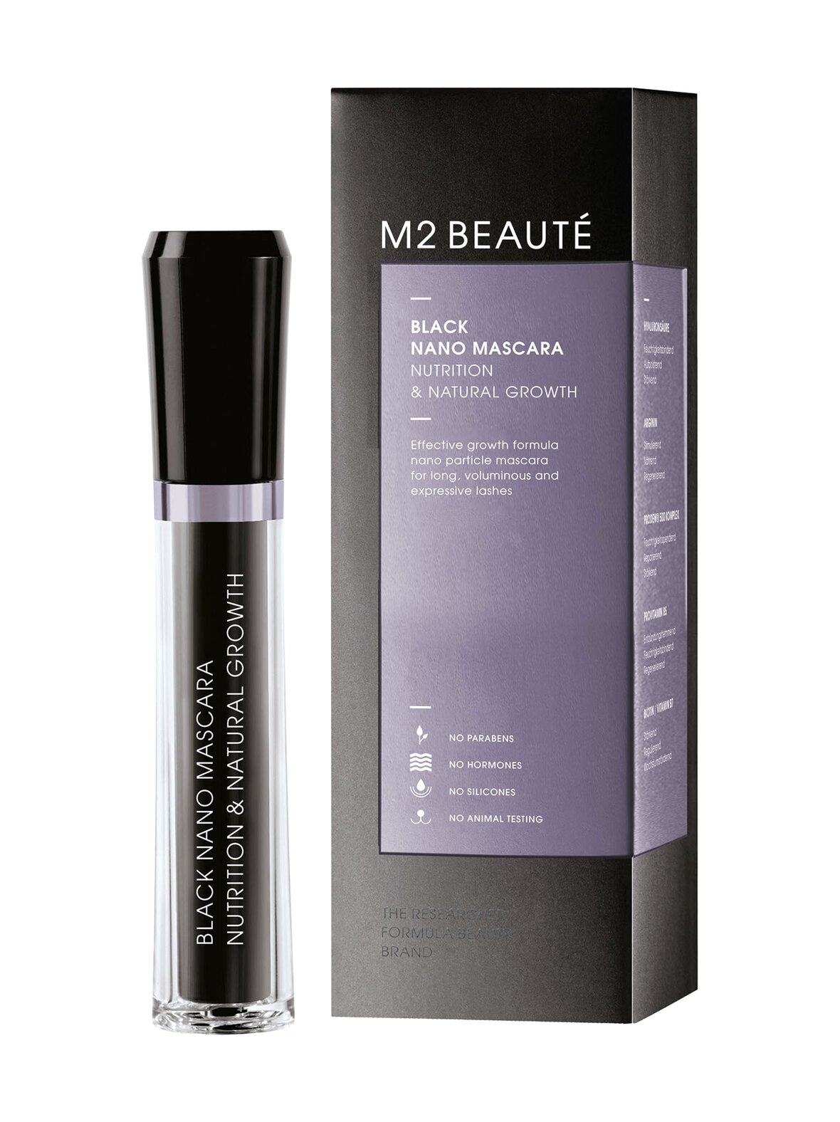 Black Nano Mascara Nutrition & Natural Growth -ripsiväri 6 ml