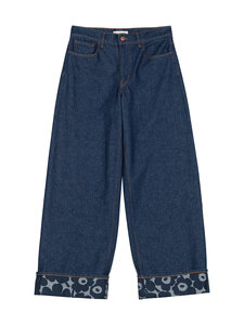 Marimekko - Teksapüksid Maridenim Loose Mini Unikko - 590 DARK INDIGO | Stockmann