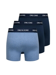 Only & Sons - OnsFiz Solid bokseršorti 3-gab. - MEDIUM BLUE MELANGE PACK:MBM - NIGHT SKY | Stockmann