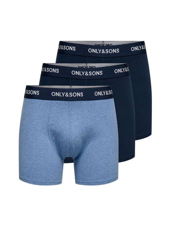 Only & Sons - OnsFiz Solid bokseršorti 3-gab. - MEDIUM BLUE MELANGE PACK:MBM - NIGHT SKY | Stockmann - photo 3