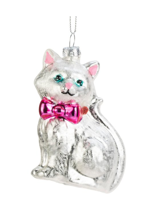 Jõulukaunistus Glass Cat With Bow