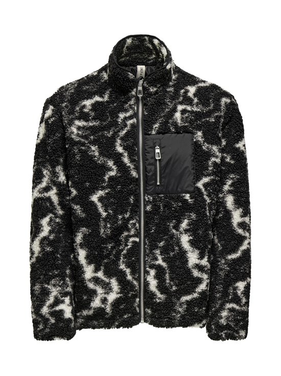 Only & Sons - OnsJaimy Sherpa -takki - BLACK AOP:WHITE | Stockmann - photo 1