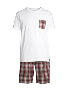 Cap Horn loungewear - Sebastian-shortsipyjama - WINE RED CHECK/WHITE TOP Cap Horn loungewear - Sebastian-shortsipyjama - WINE RED CHECK/WHITE TOP | Stockmann