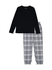 BASIC by Stockmann - Noel-flanellipyjama 2-osainen - GREY CHECK | Stockmann
