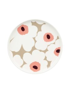 Marimekko - Unikko-lautanen 20 cm - WHITE, CLAY, POWDER, DARK WINE | Stockmann