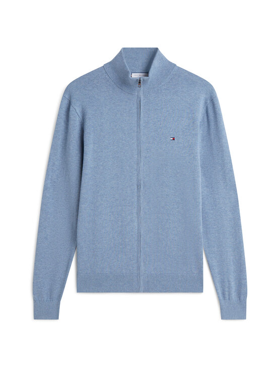 Tommy Hilfiger - Cotton Zip Thru -neuletakki - D0Z BRISK BLUE HEATHER | Stockmann - photo 1