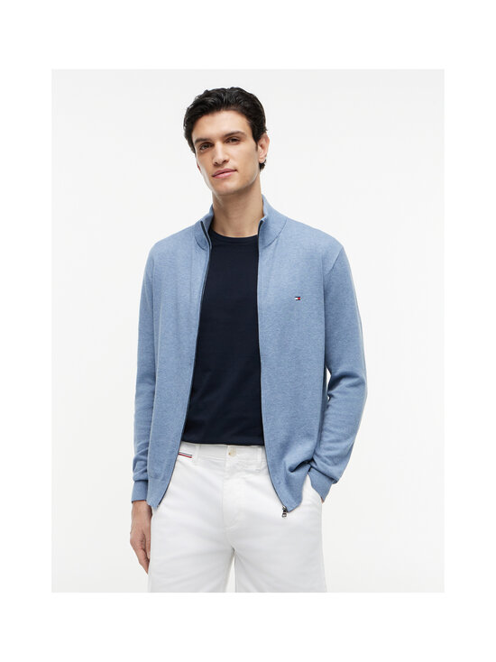 Tommy Hilfiger - Cotton Zip Thru -neuletakki - D0Z BRISK BLUE HEATHER | Stockmann - photo 3