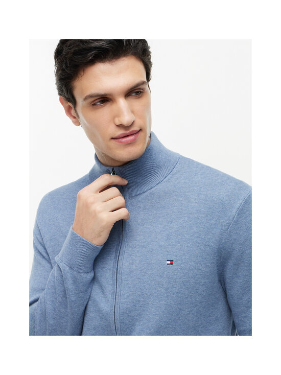 Tommy Hilfiger - Cotton Zip Thru -neuletakki - D0Z BRISK BLUE HEATHER | Stockmann - photo 5
