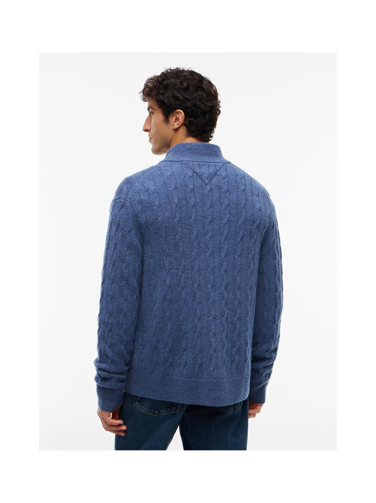 Tommy Hilfiger - Lambswool Zip Through -palmikkoneuletakki - D10 AEGEAN SEA HEATHER | Stockmann - photo 3