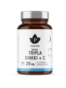 Puhdistamo - Tripla Sinkki 25 mg -ravintolisä 120 kaps. Puhdistamo - Tripla Sinkki 25 mg -ravintolisä 120 kaps. | Stockmann