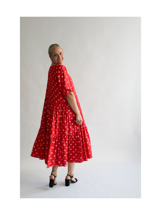 Lili Marleena - Polka dots double ruffle -pitkä mekko - RED | Stockmann - photo 7