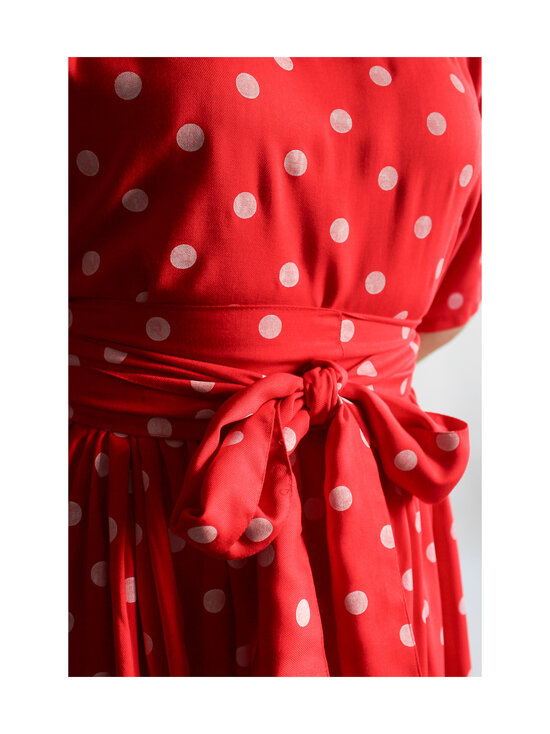 Lili Marleena - Polka dots double ruffle -pitkä mekko - RED | Stockmann - photo 9