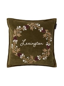 Lexington - Wreath Velvet samta spilvena pārvalks 50 x 50 cm - 8067-SH25 OLIVE/BROWN/WHITE | Stockmann