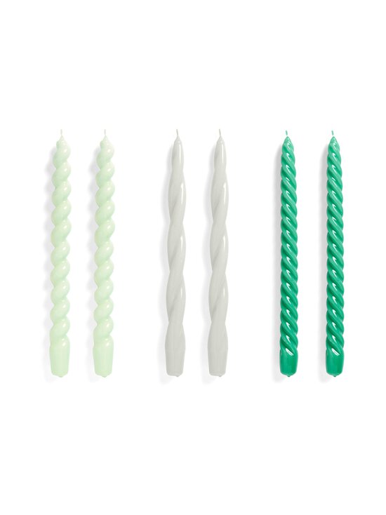 Long Mix -kierrekynttilät 6-pack