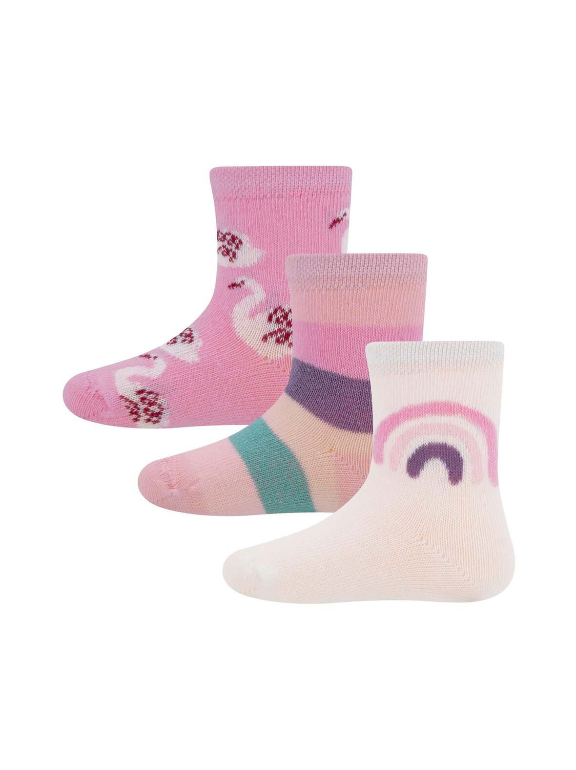 Rainbow Stripes Swan -sukat 3-pack