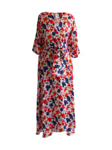 Lili Marleena - Kukkakuvioitu midi-kietaisumekko - WHITE | Stockmann