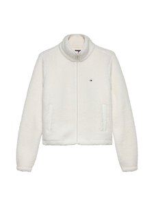 Tommy Jeans - Fliisjakk S-Flag Teddy Zip Thru - YBH ANCIENT WHITE | Stockmann