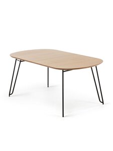 Kave Home - Novac- jatkettava ruokapöytä tammi/musta 100 x 170/320 cm - BROWN | Stockmann