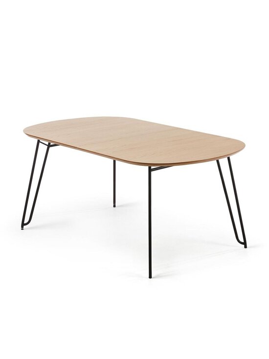 Kave Home - Novac- jatkettava ruokapöytä tammi/musta 100 x 170/320 cm - BROWN | Stockmann - photo 1