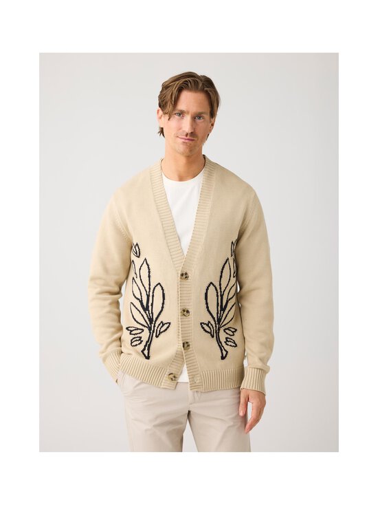 Knowledge Cotton Apparel - SOS Jacquard -neuletakki - 1228 LIGHT FEATHER GRAY | Stockmann - photo 4