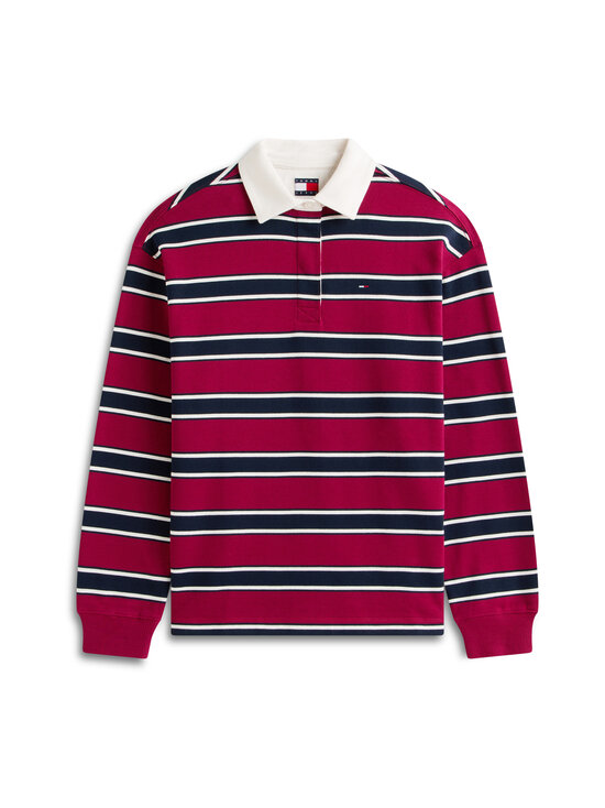 Tommy Jeans - Triibuline Rugby-särk Relaxed S-Flag Stripe - 0E3 LAVISH CERISE / MULTI STRIPE | Stockmann - photo 1