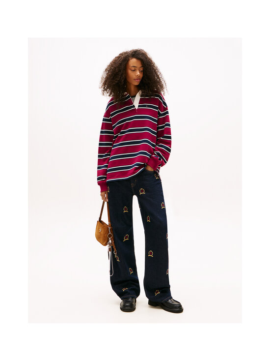 Tommy Jeans - Triibuline Rugby-särk Relaxed S-Flag Stripe - 0E3 LAVISH CERISE / MULTI STRIPE | Stockmann - photo 2