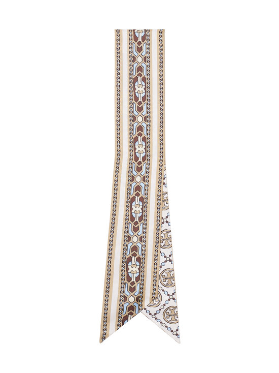 Tory Burch - T Monogram Deco Ribbon Tie zīda šalle - 101 IVORY DECO T MONOGRAM | Stockmann - photo 3