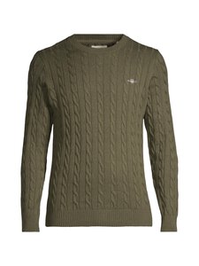 GANT - Palmikkoes kampsun Classic Cotton - 384 KHAKI GREEN MEL | Stockmann