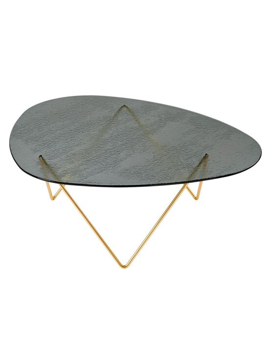 Gubi - Pedrera-sohvapöytä 106 x 86 cm messinki / smoke strukturoitu lasi - GREY | Stockmann - photo 1