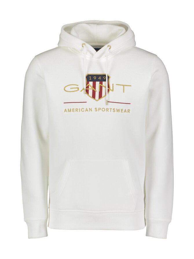 White Gant Archive Shield Hoodie