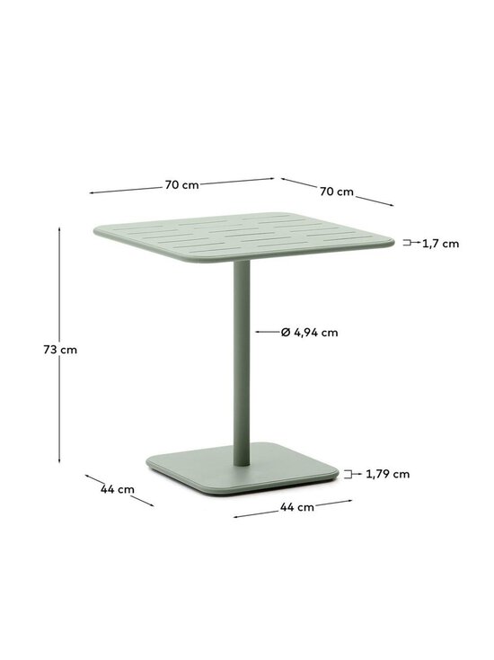 Kave Home - Brai-ruokapöytä vaaleanvihreä 70 x 70 cm - GREEN | Stockmann - photo 8