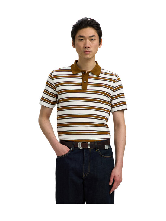 Selected - SlmJasper Stripe polo krekls - EGRET STRIPES:MONKS ROBE + DELICIOSO | Stockmann - photo 1