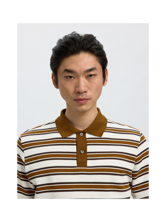 Selected - SlmJasper Stripe polo krekls - EGRET STRIPES:MONKS ROBE + DELICIOSO | Stockmann - photo 4