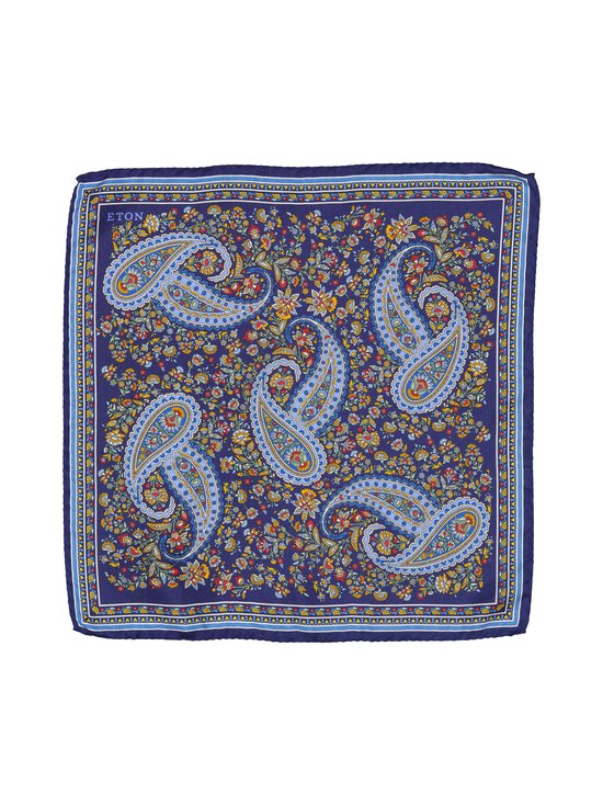 Eton - Pocket Square Paisley Silktwill -taskuliina - 28 NAVY BLUE | Stockmann - photo 1